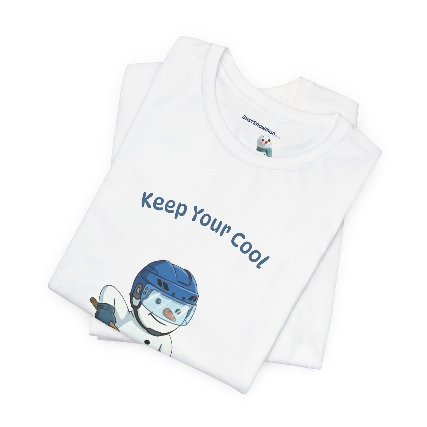 "Keep Your Cool" Snowman Hockey Graphic Tee | Soft Cotton T-Shirt