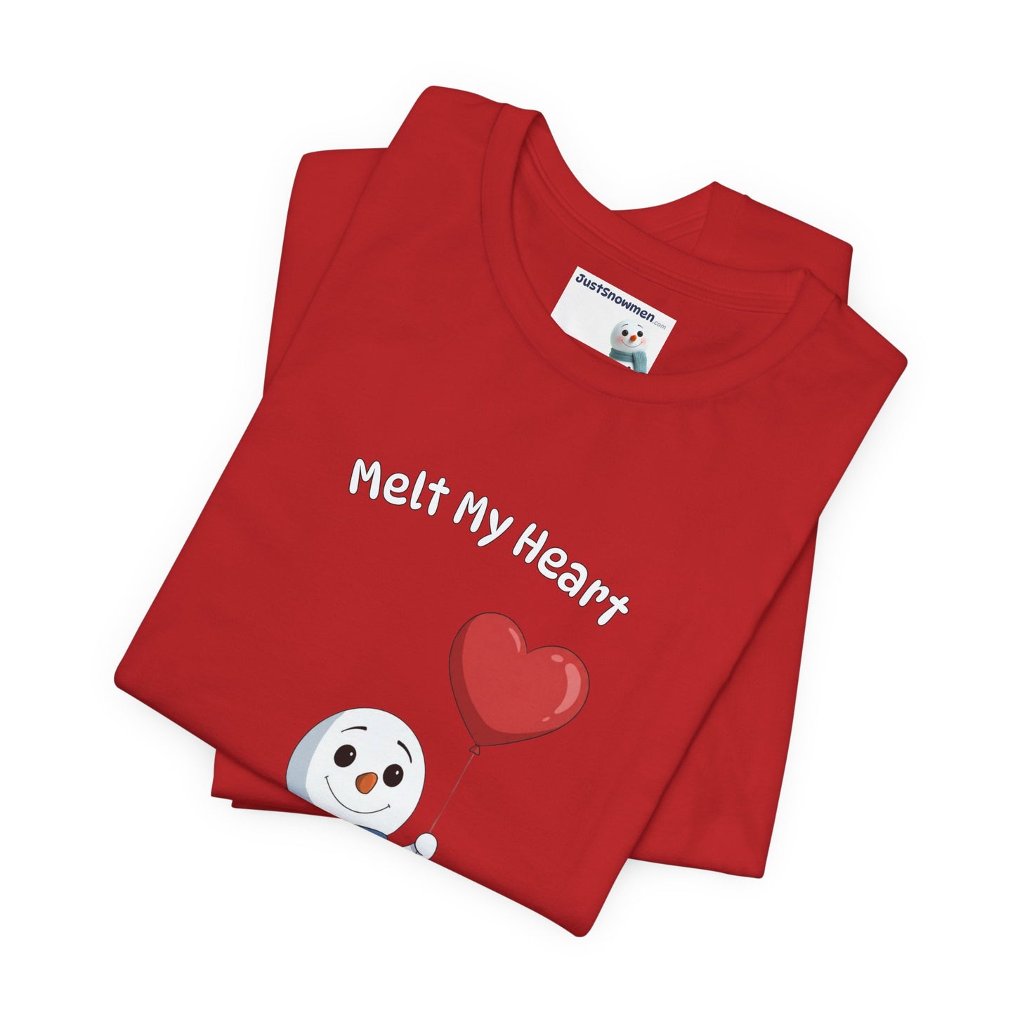 "Melt My Heart" Valentine's Snowman Graphic Tee | Soft Cotton T-Shirt