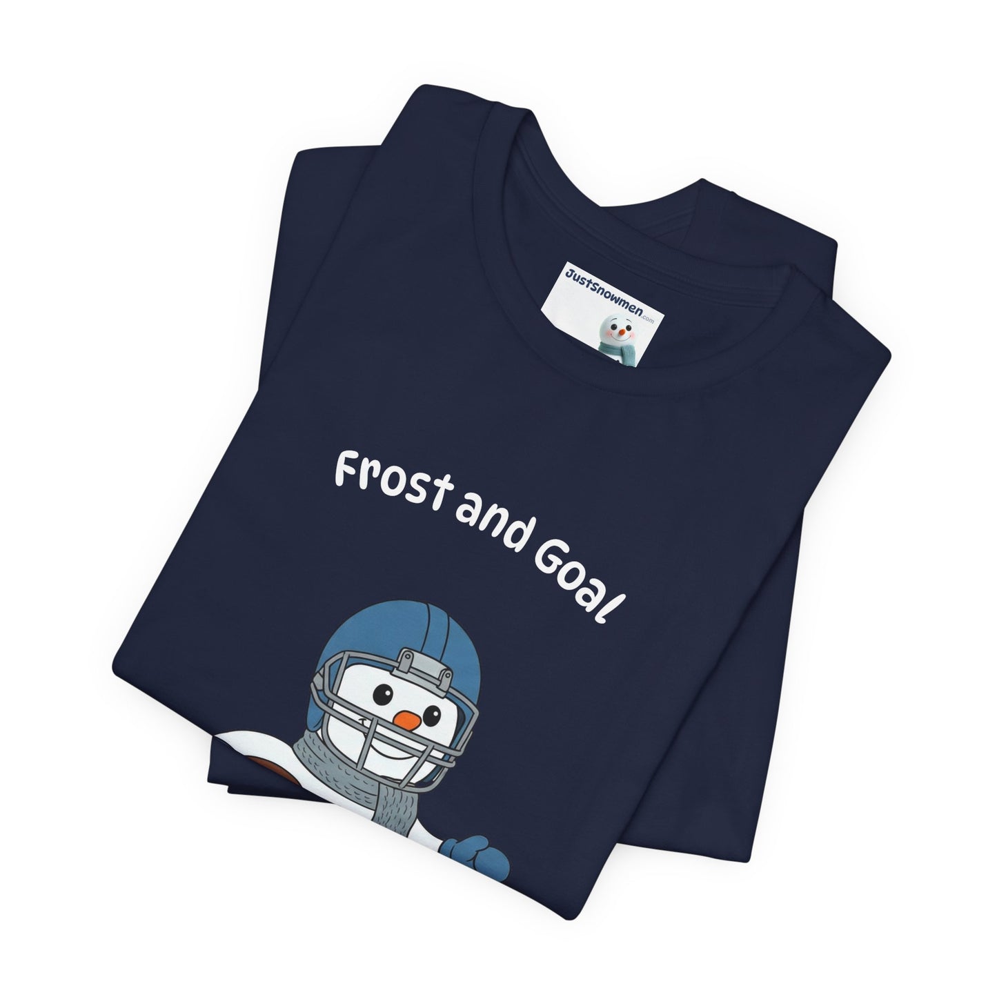 "Frost and Goal" Football Snowman Graphic Tee | Soft Cotton Sports T-Shirt