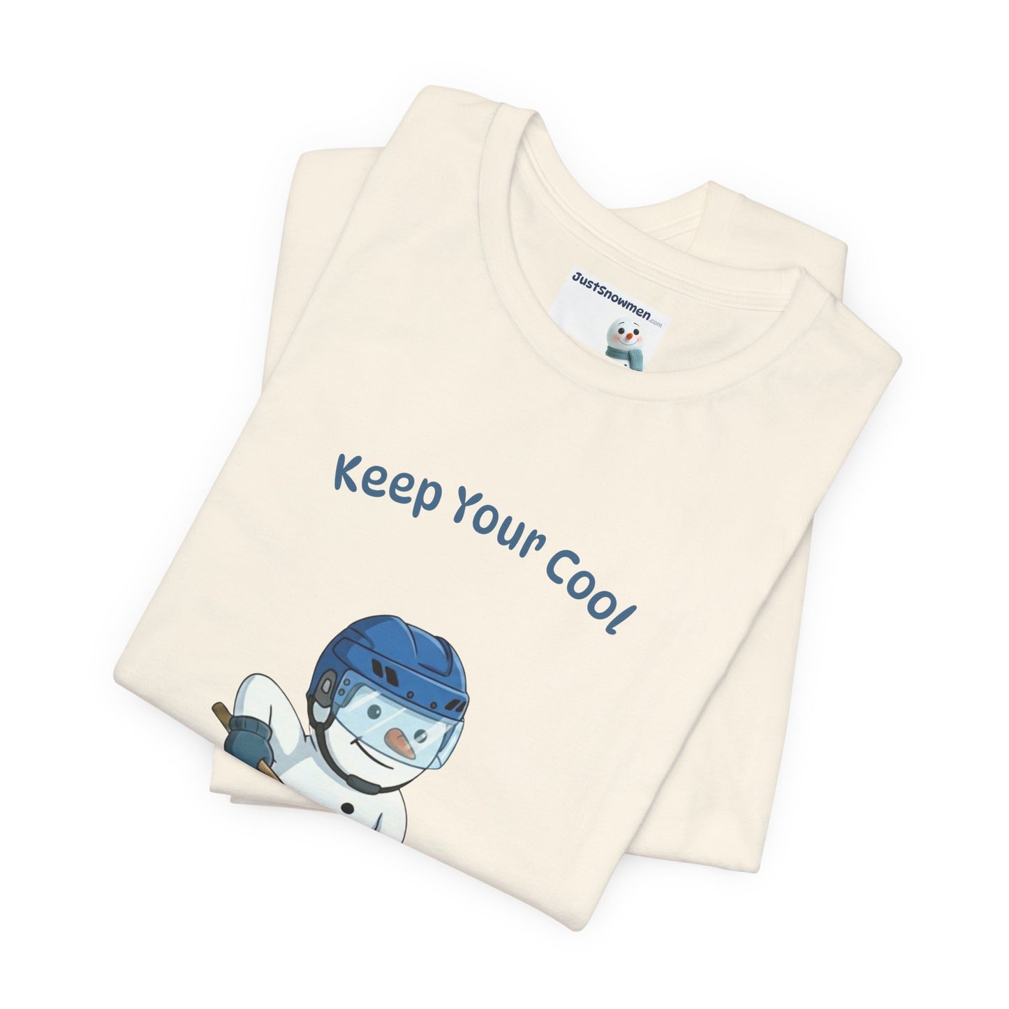 "Keep Your Cool" Snowman Hockey Graphic Tee | Soft Cotton T-Shirt