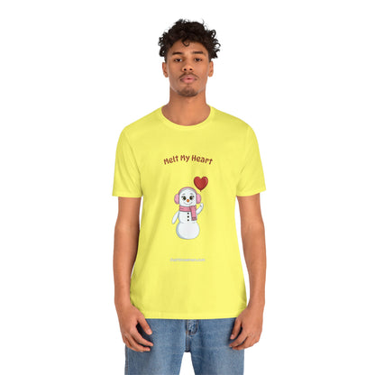 "Melt My Heart" Snowman Girl Graphic Tee | Soft Cotton T-Shirt