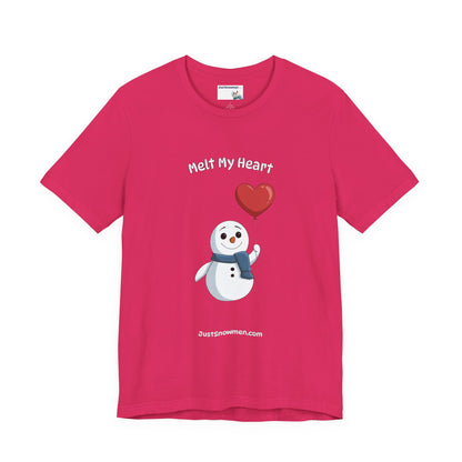 "Melt My Heart" Valentine's Snowman Graphic Tee | Soft Cotton T-Shirt
