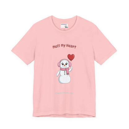 "Melt My Heart" Snowman Girl Graphic Tee | Soft Cotton T-Shirt
