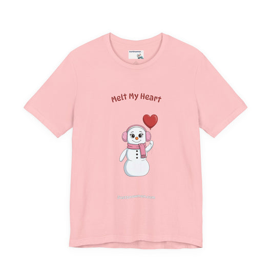 "Melt My Heart" Snowman Girl Graphic Tee | Soft Cotton T-Shirt