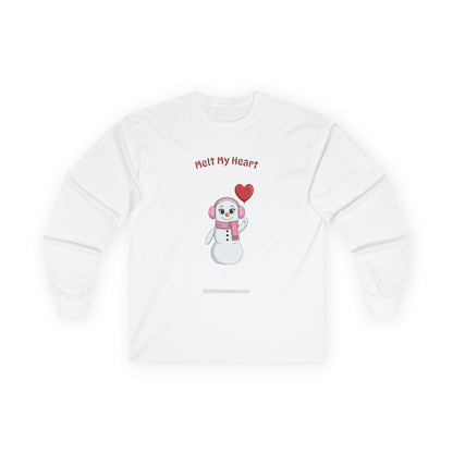 "Melt My Heart" Snowman Girl Long Sleeve | 100% Cotton Long Sleeve Shirt