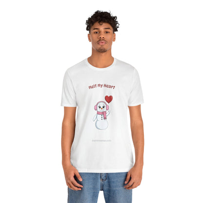 "Melt My Heart" Snowman Girl Graphic Tee | Soft Cotton T-Shirt