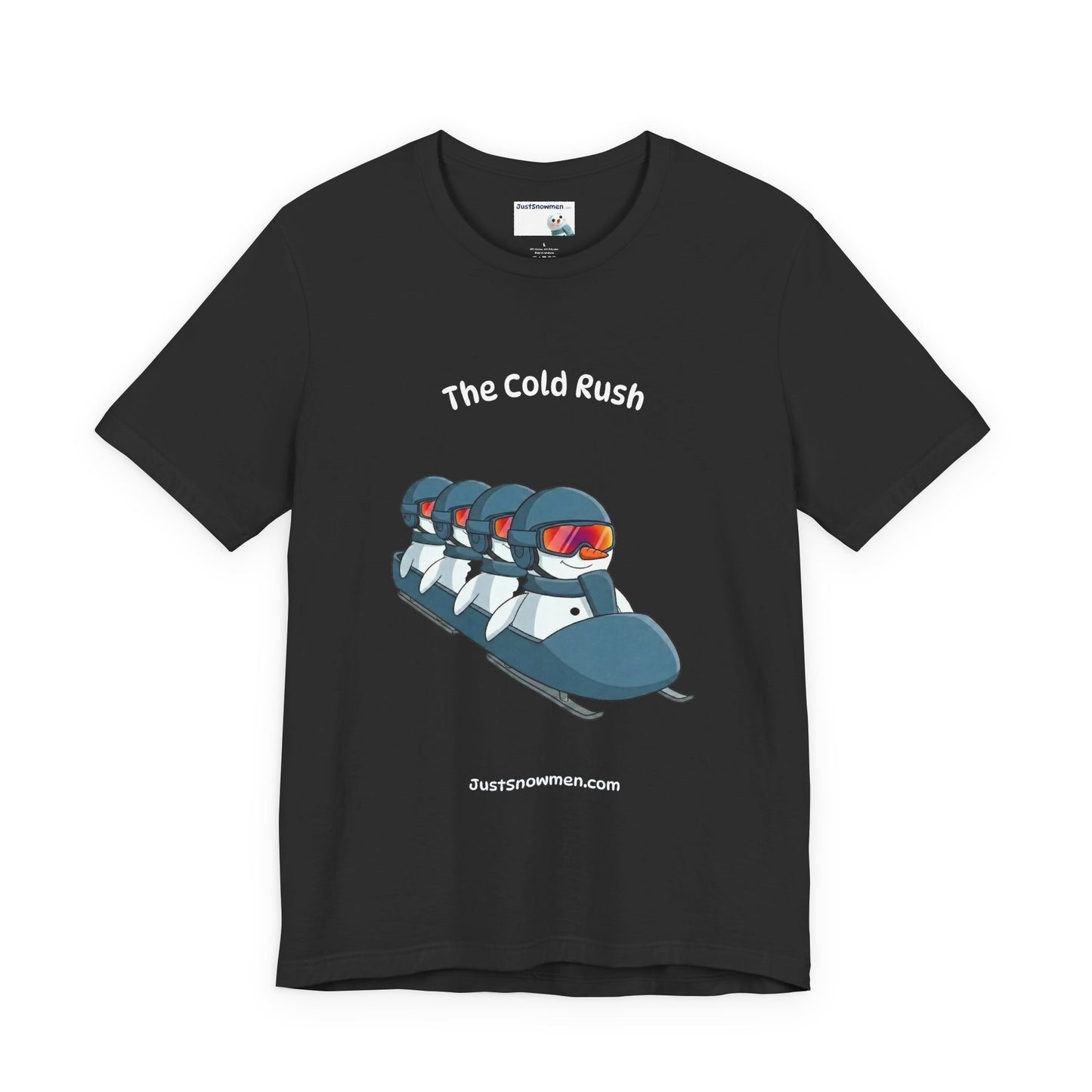 "The Cold Rush" Snowman Bobsled Graphic Tee | Soft Cotton T-Shirt