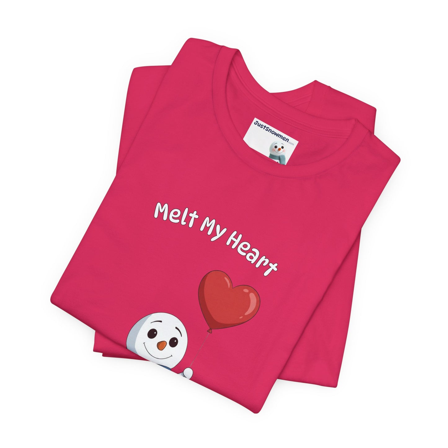 "Melt My Heart" Valentine's Snowman Graphic Tee | Soft Cotton T-Shirt