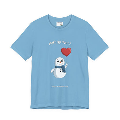 "Melt My Heart" Valentine's Snowman Graphic Tee | Soft Cotton T-Shirt