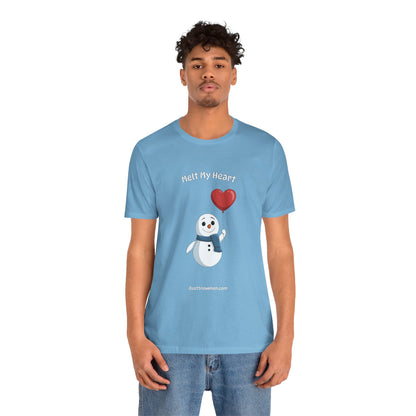 "Melt My Heart" Valentine's Snowman Graphic Tee | Soft Cotton T-Shirt