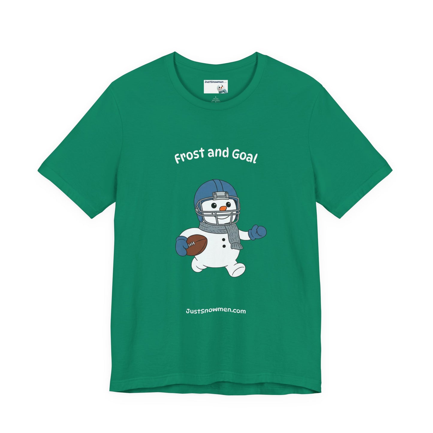 "Frost and Goal" Football Snowman Graphic Tee | Soft Cotton Sports T-Shirt