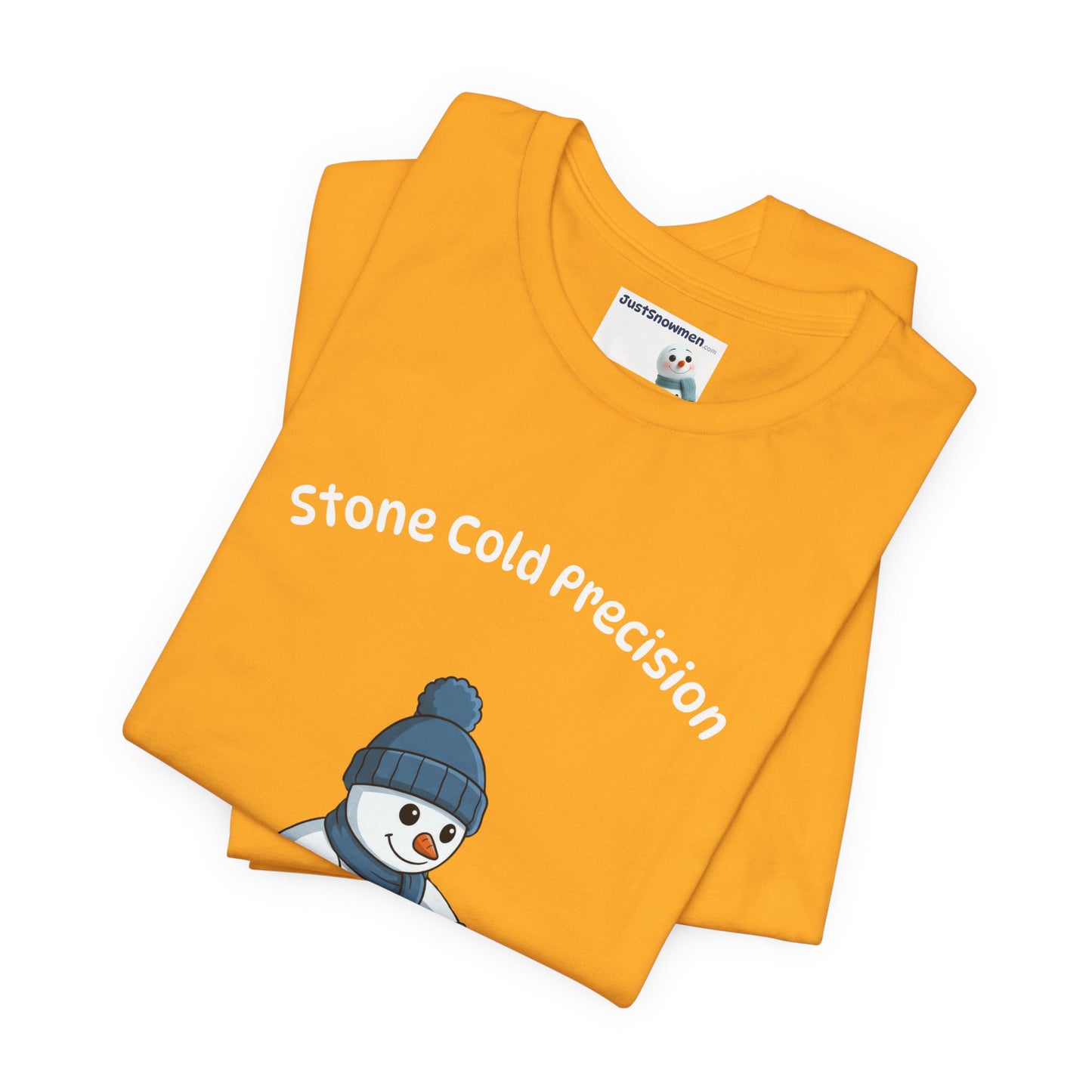 "Stone Cold Precision" Snowman Curling Graphic Tee | Soft Cotton T-Shirt