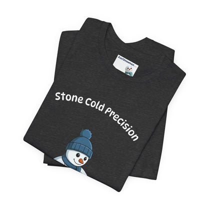 "Stone Cold Precision" Snowman Curling Graphic Tee | Soft Cotton T-Shirt