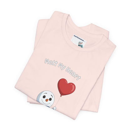 "Melt My Heart" Valentine's Snowman Graphic Tee | Soft Cotton T-Shirt