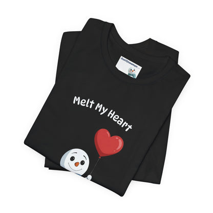 "Melt My Heart" Valentine's Snowman Graphic Tee | Soft Cotton T-Shirt
