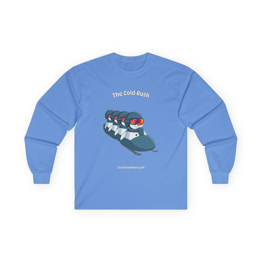 "The Cold Rush" Snowman Bobsled Long Sleeve | 100% Cotton Team Shirt