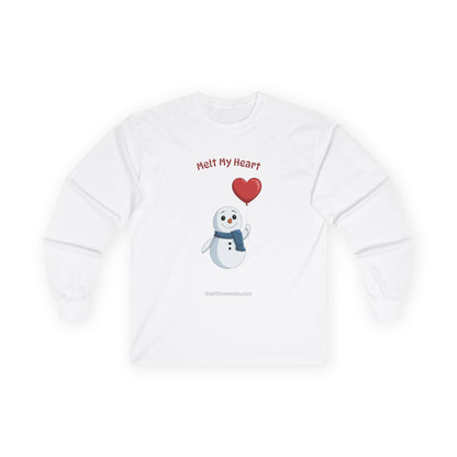 "Melt My Heart" Valentine's Snowman Long Sleeve | 100% Cotton Long Sleeve Shirt