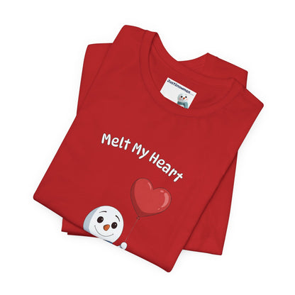 "Melt My Heart" Valentine's Snowman Graphic Tee | Soft Cotton T-Shirt