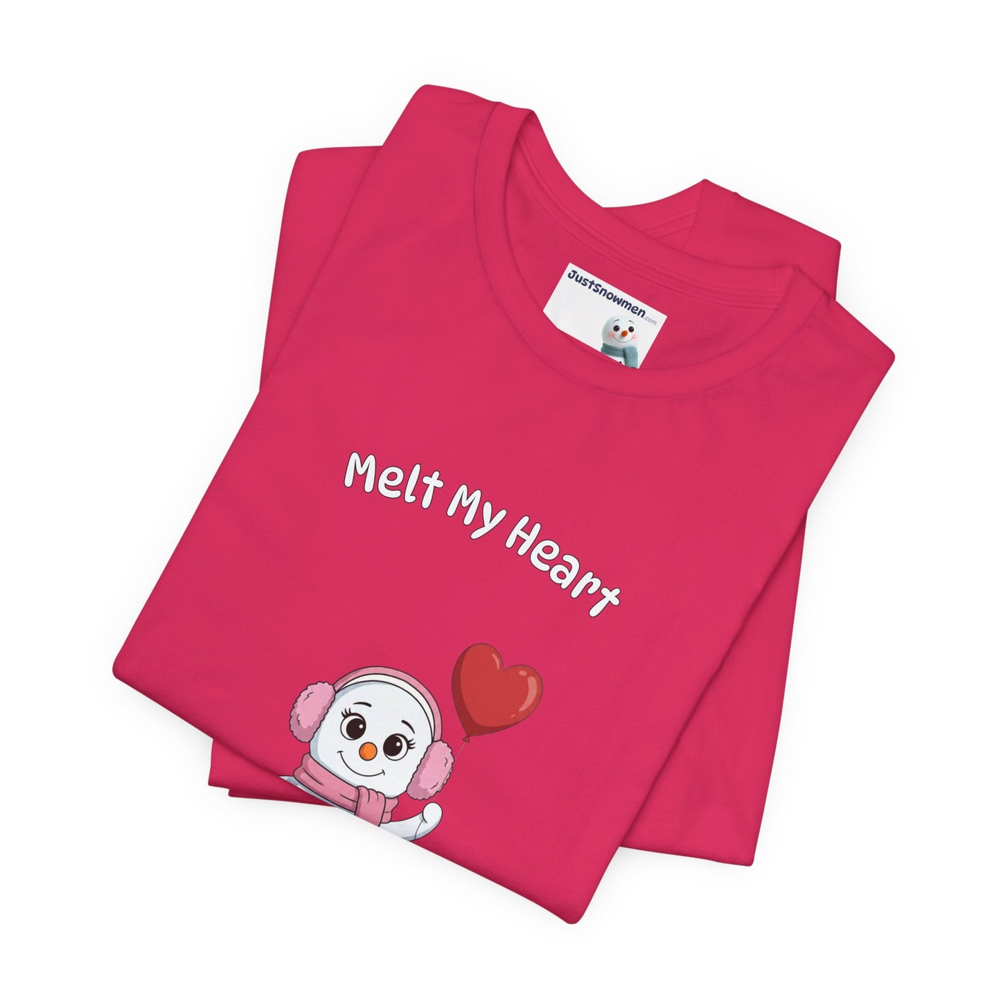 "Melt My Heart" Snowman Girl Graphic Tee | Soft Cotton T-Shirt