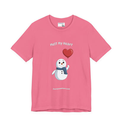 "Melt My Heart" Valentine's Snowman Graphic Tee | Soft Cotton T-Shirt