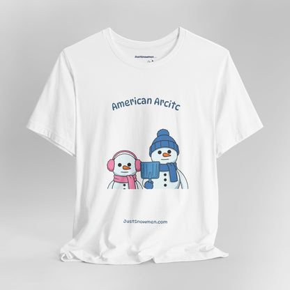 "American Arctic" Snowman Parody Graphic Tee | Soft Cotton T-Shirt