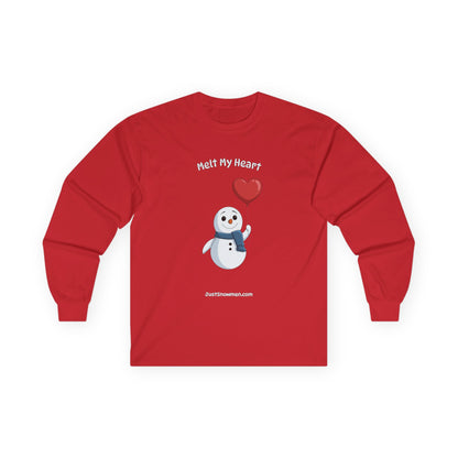 "Melt My Heart" Valentine's Snowman Long Sleeve | 100% Cotton Long Sleeve Shirt