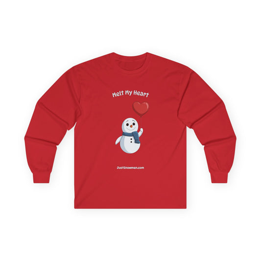 "Melt My Heart" Valentine's Snowman Long Sleeve | 100% Cotton Long Sleeve Shirt