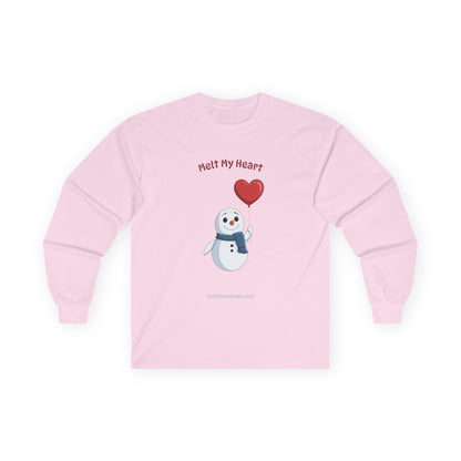 "Melt My Heart" Valentine's Snowman Long Sleeve | 100% Cotton Long Sleeve Shirt