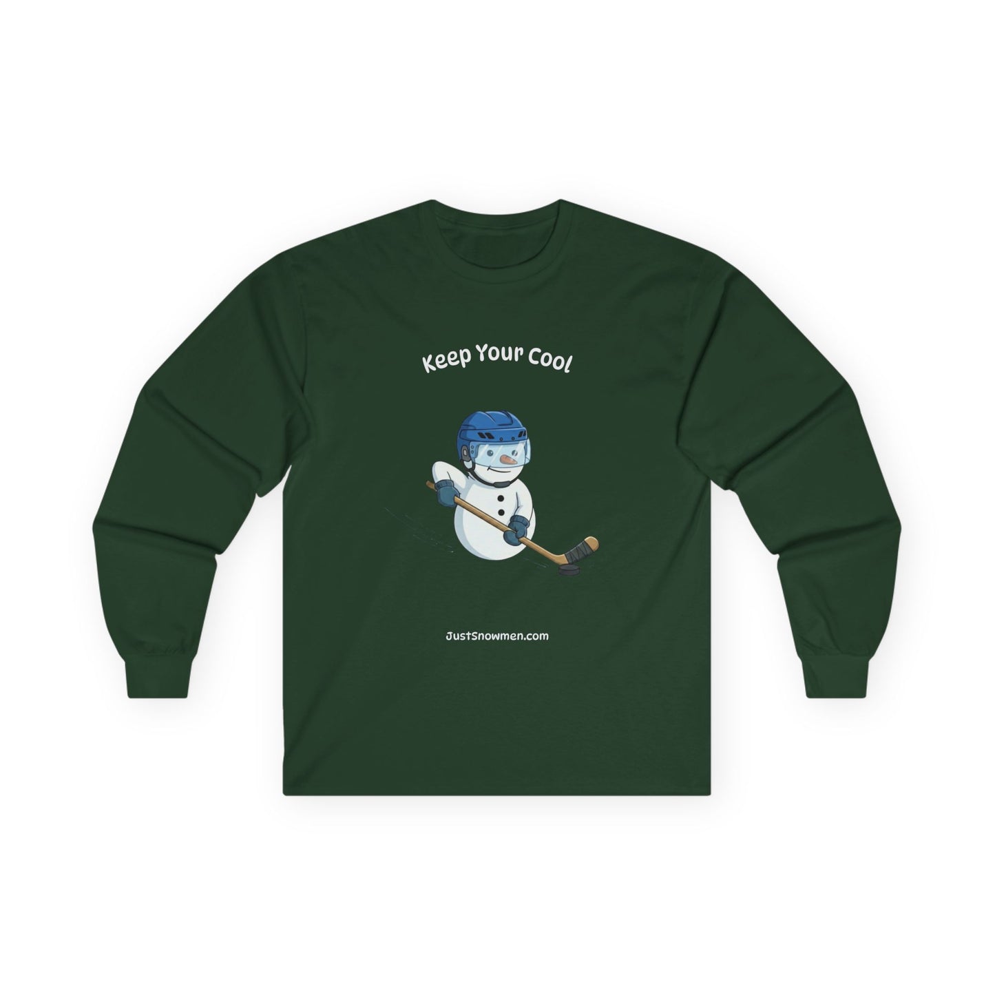 "Keep Your Cool" Snowman Hockey Long Sleeve | 100% Cotton Sports Shirt