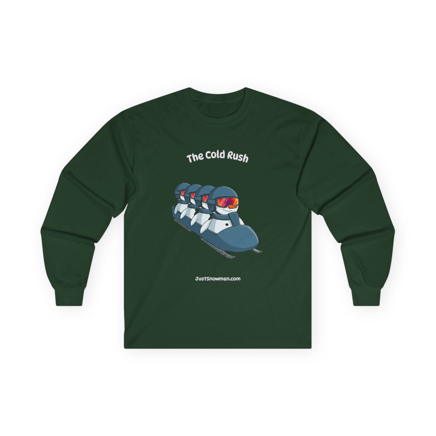 "The Cold Rush" Snowman Bobsled Long Sleeve | 100% Cotton Team Shirt