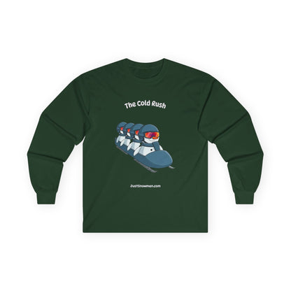 "The Cold Rush" Snowman Bobsled Long Sleeve | 100% Cotton Team Shirt