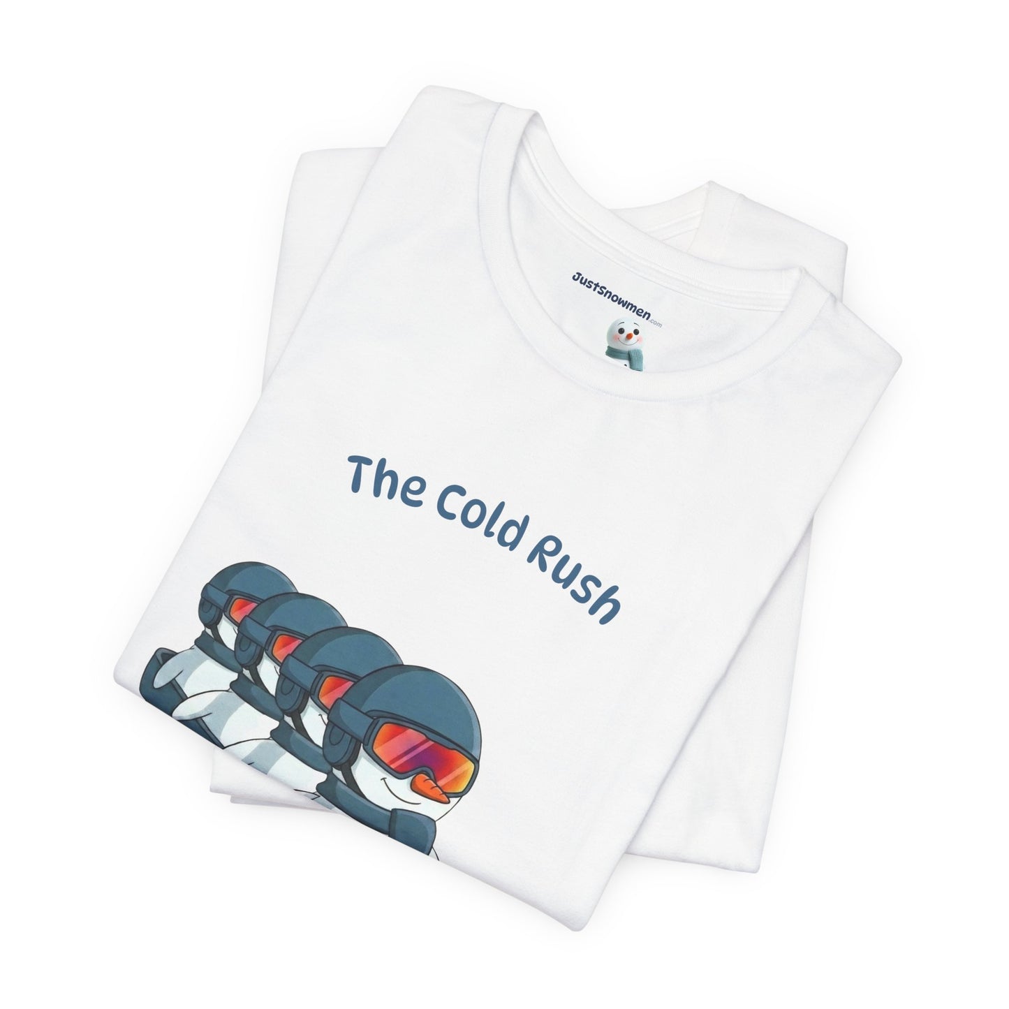 "The Cold Rush" Snowman Bobsled Graphic Tee | Soft Cotton T-Shirt