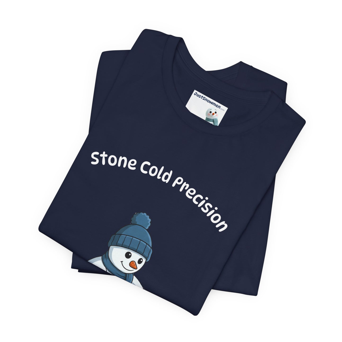 "Stone Cold Precision" Snowman Curling Graphic Tee | Soft Cotton T-Shirt