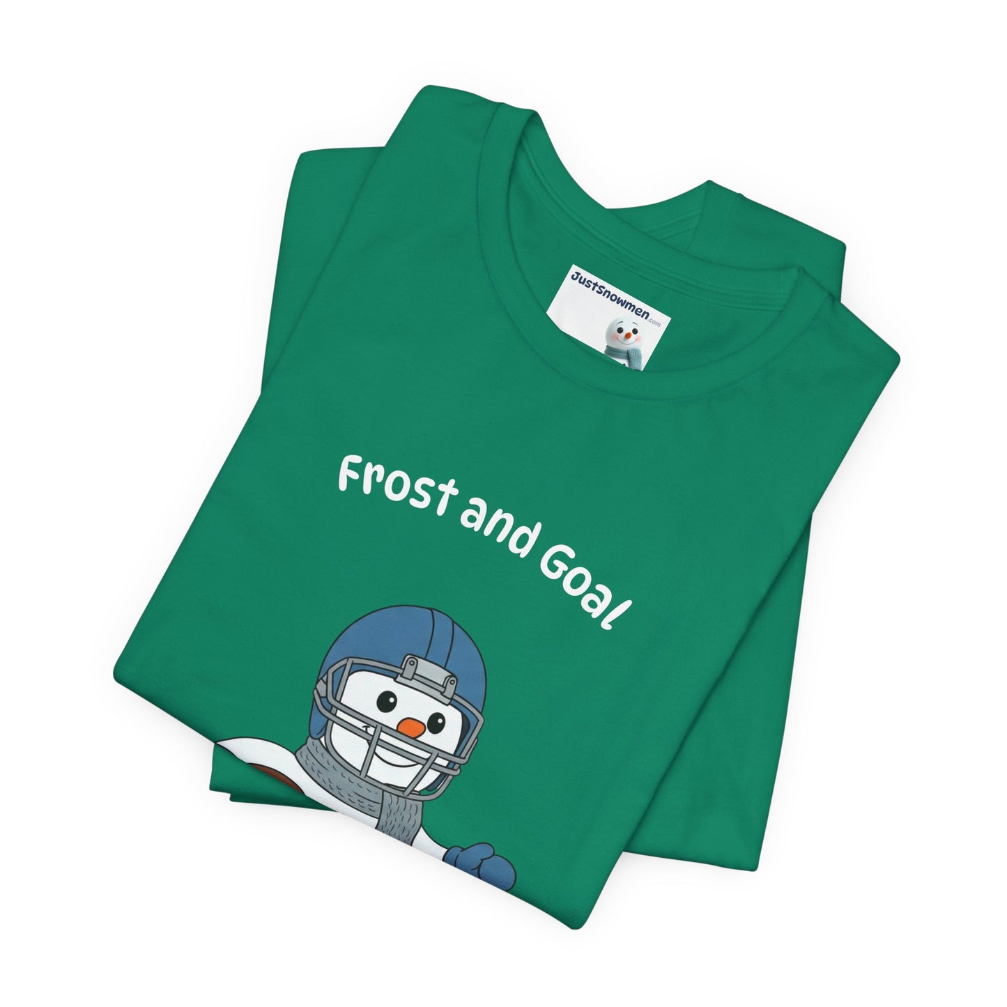 "Frost and Goal" Football Snowman Graphic Tee | Soft Cotton Sports T-Shirt