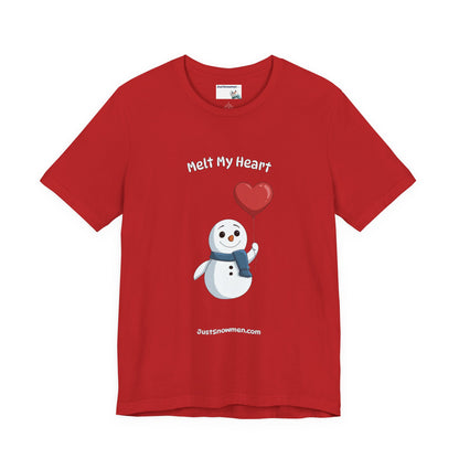 "Melt My Heart" Valentine's Snowman Graphic Tee | Soft Cotton T-Shirt
