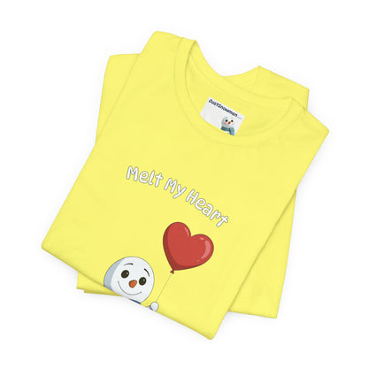 "Melt My Heart" Valentine's Snowman Graphic Tee | Soft Cotton T-Shirt
