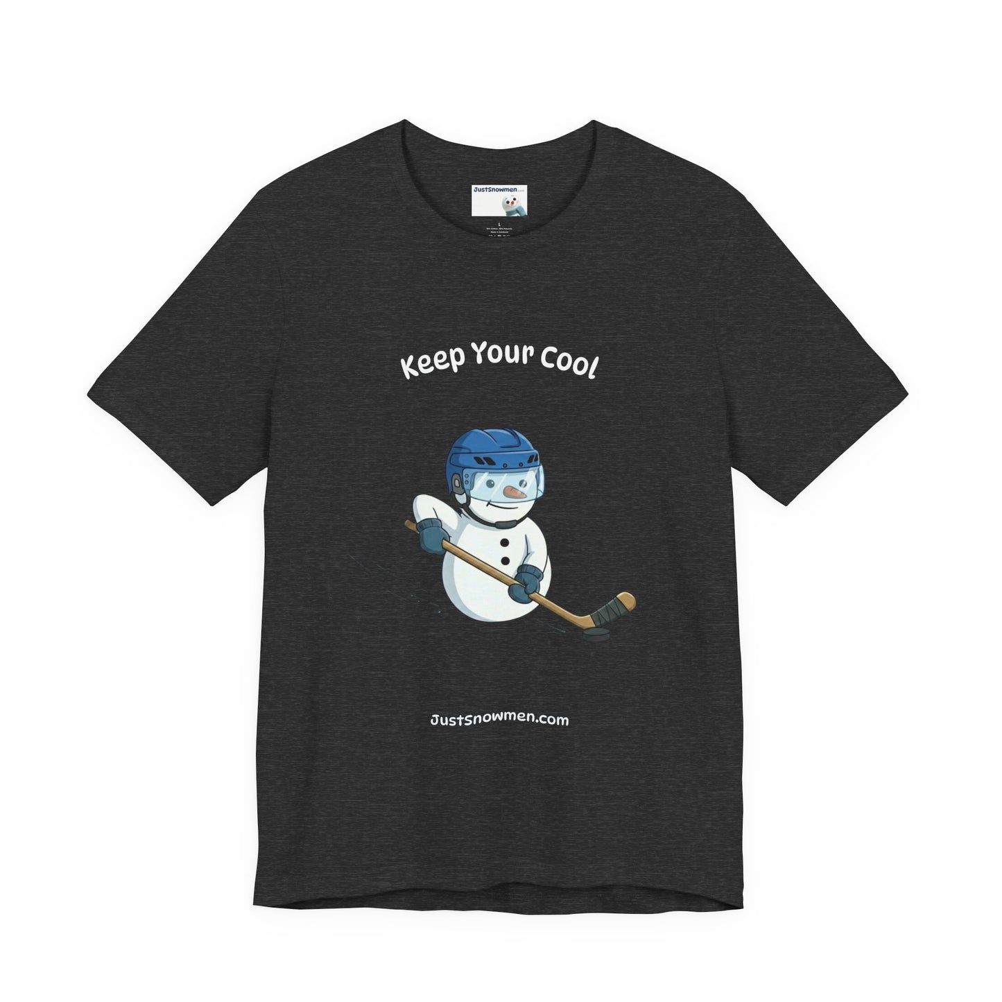 "Keep Your Cool" Snowman Hockey Graphic Tee | Soft Cotton T-Shirt