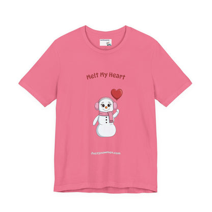 "Melt My Heart" Snowman Girl Graphic Tee | Soft Cotton T-Shirt