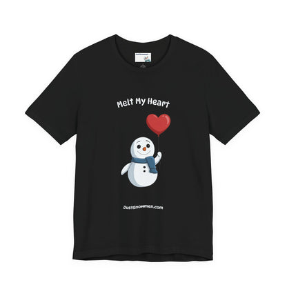 "Melt My Heart" Valentine's Snowman Graphic Tee | Soft Cotton T-Shirt