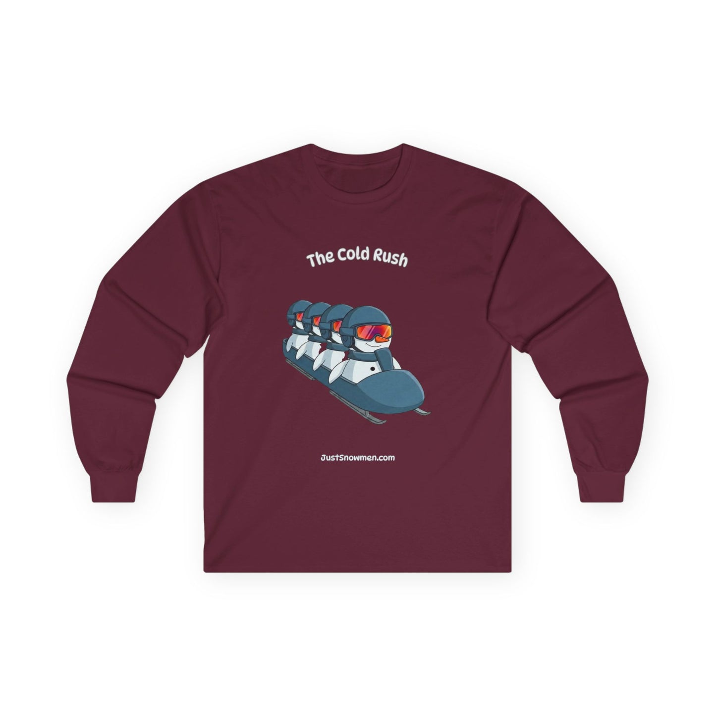 "The Cold Rush" Snowman Bobsled Long Sleeve | 100% Cotton Team Shirt