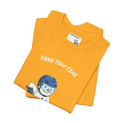 "Keep Your Cool" Snowman Hockey Graphic Tee | Soft Cotton T-Shirt
