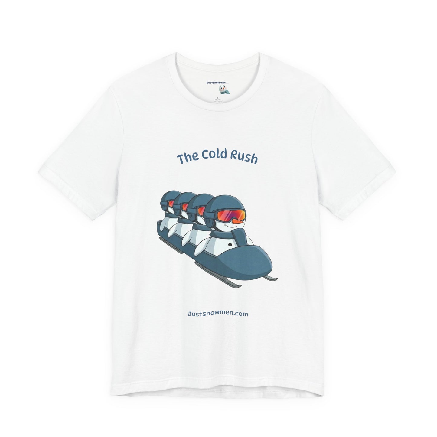 "The Cold Rush" Snowman Bobsled Graphic Tee | Soft Cotton T-Shirt