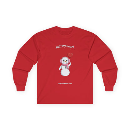 "Melt My Heart" Snowman Girl Long Sleeve | 100% Cotton Long Sleeve Shirt