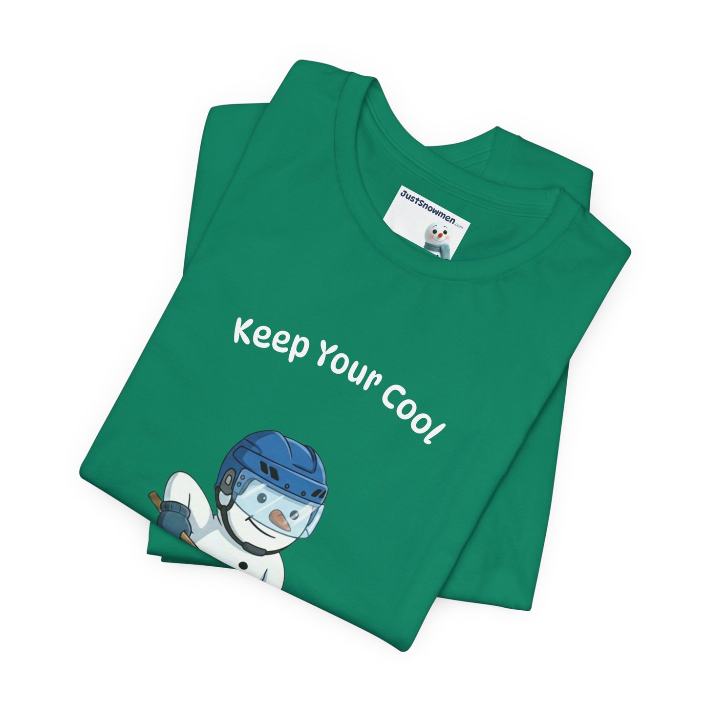 "Keep Your Cool" Snowman Hockey Graphic Tee | Soft Cotton T-Shirt