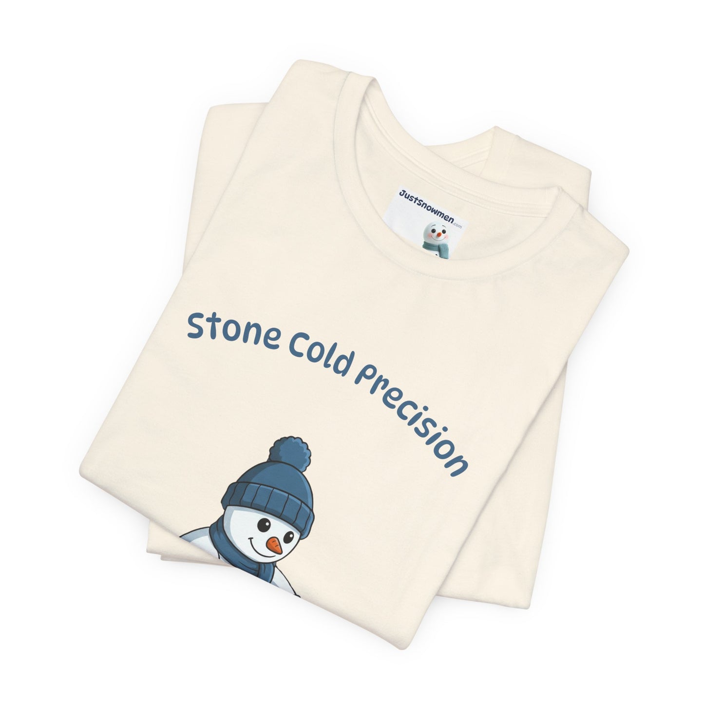 "Stone Cold Precision" Snowman Curling Graphic Tee | Soft Cotton T-Shirt