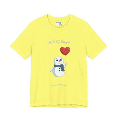 "Melt My Heart" Valentine's Snowman Graphic Tee | Soft Cotton T-Shirt