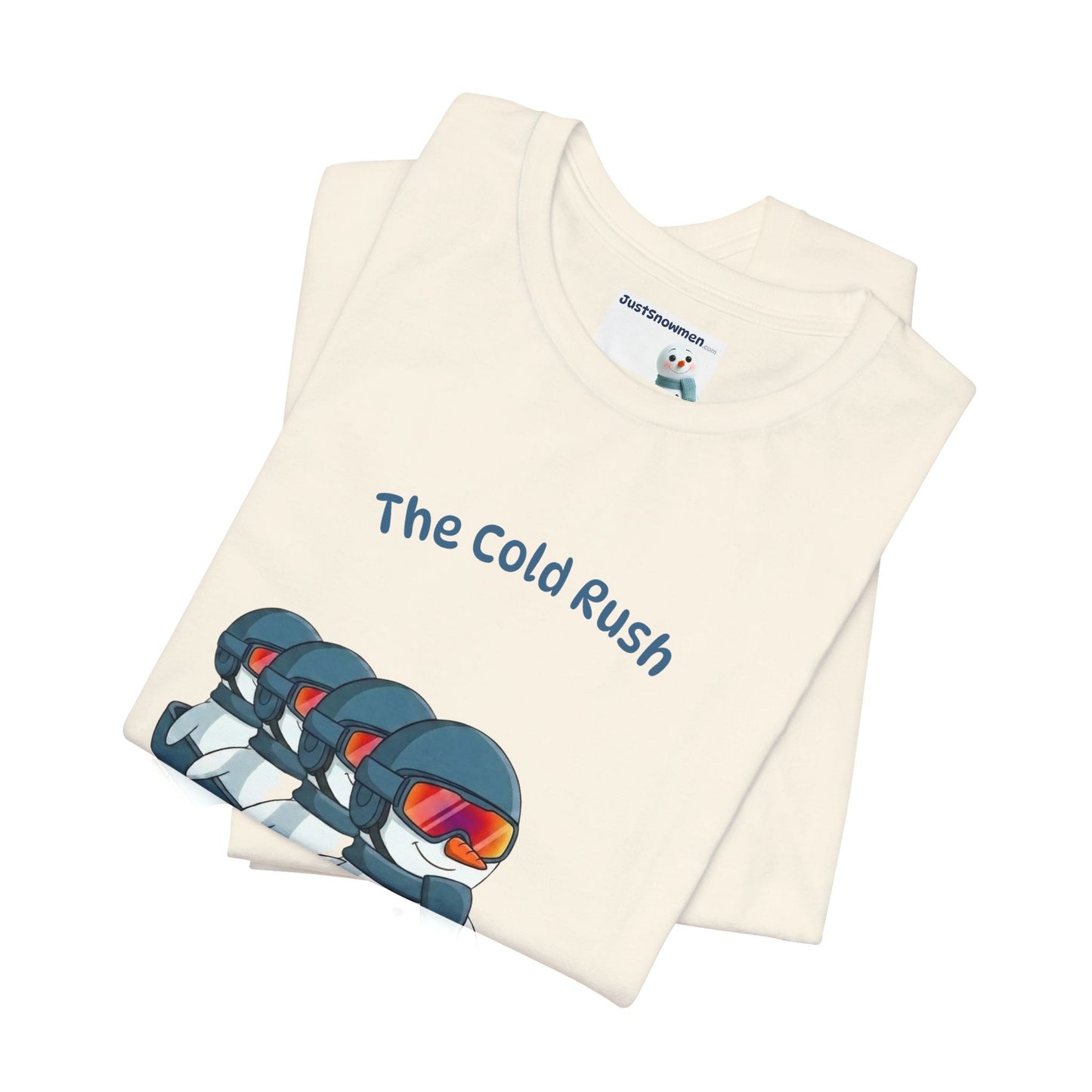 "The Cold Rush" Snowman Bobsled Graphic Tee | Soft Cotton T-Shirt