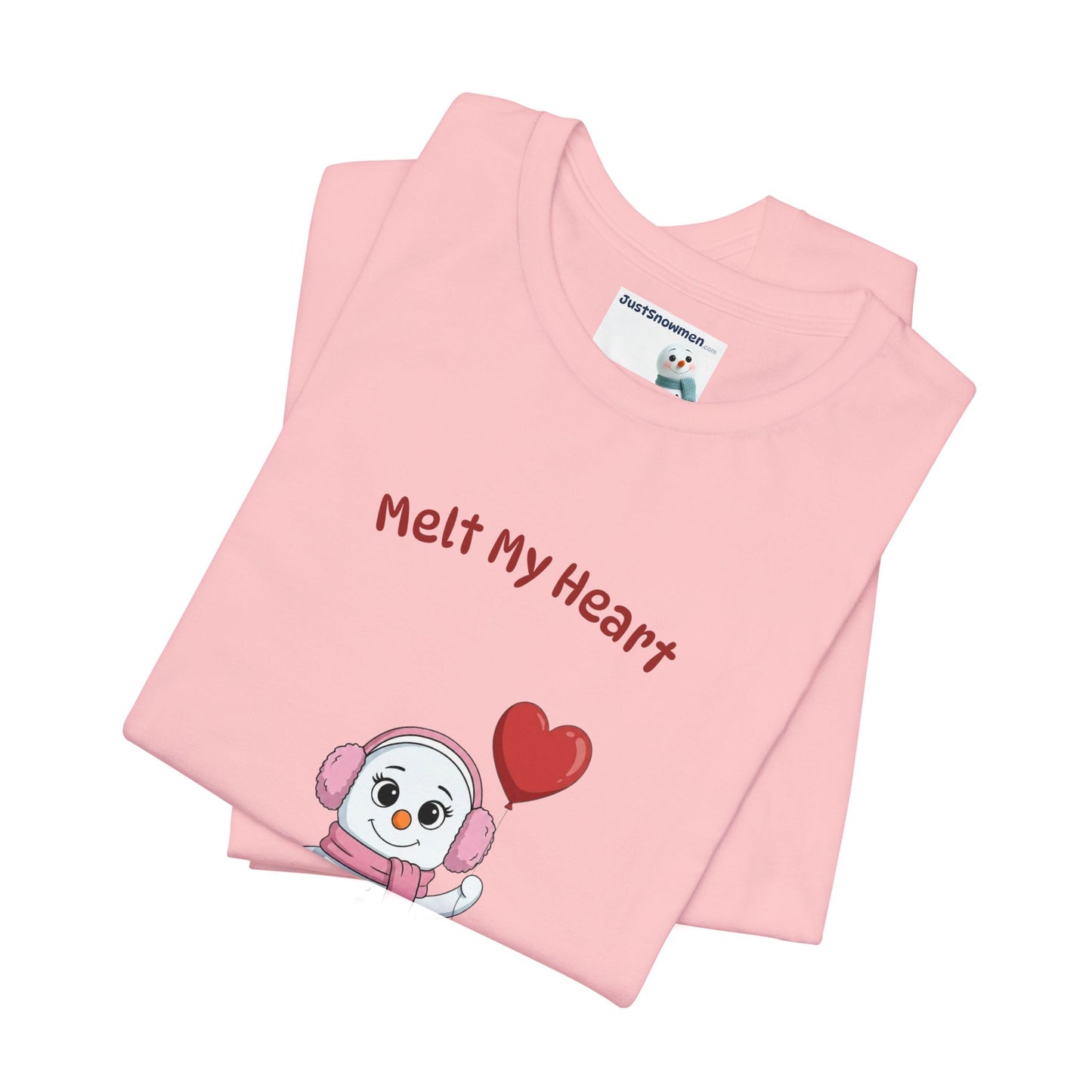 "Melt My Heart" Snowman Girl Graphic Tee | Soft Cotton T-Shirt