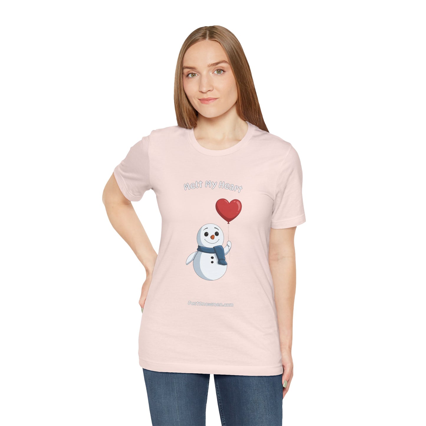 "Melt My Heart" Valentine's Snowman Graphic Tee | Soft Cotton T-Shirt