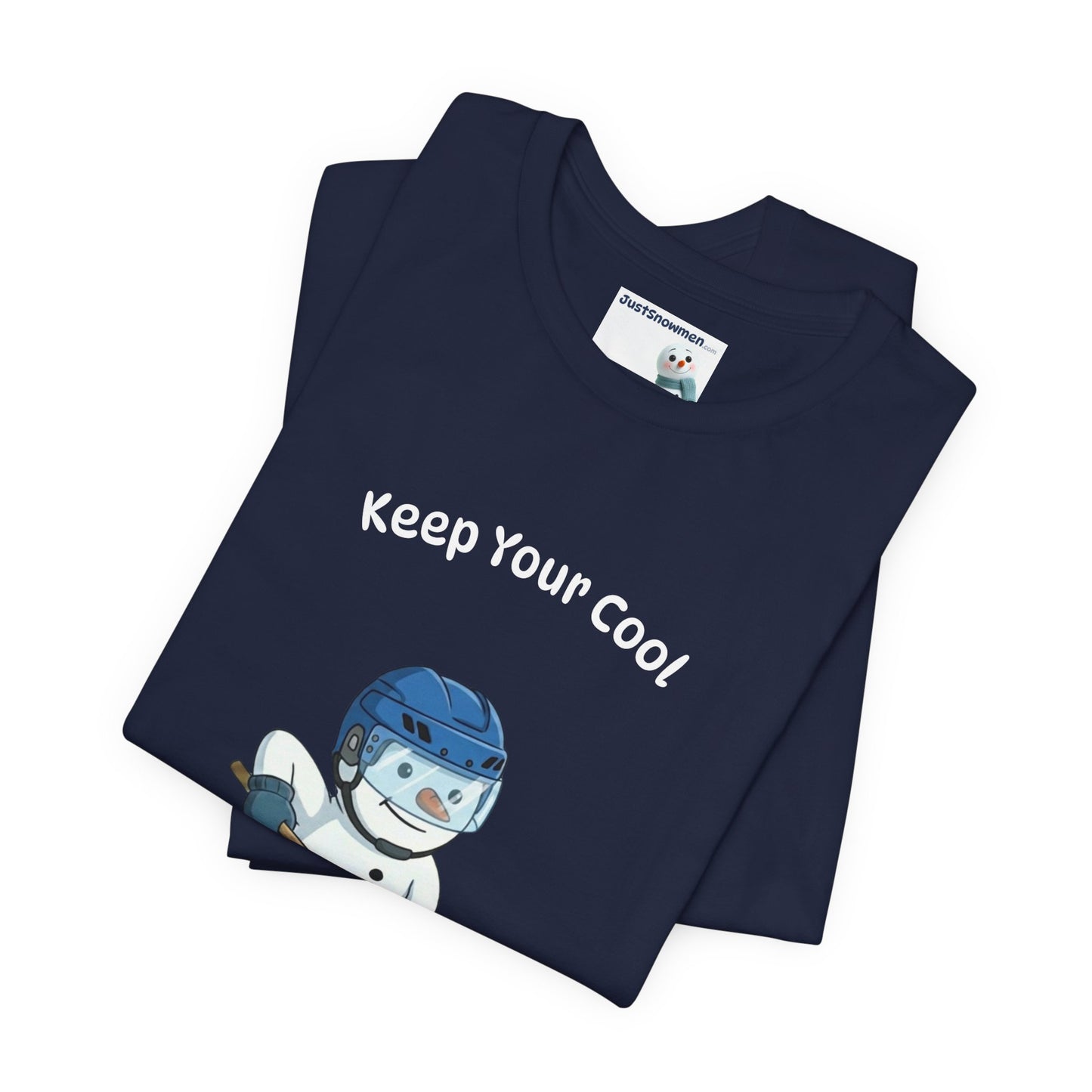 "Keep Your Cool" Snowman Hockey Graphic Tee | Soft Cotton T-Shirt